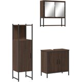 Furnova Kopalniška garnitura 3-delna rjavi hrast inženirski les, (21946058) | Shoptok.si