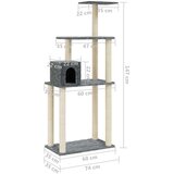 vidaXL penjalica za mačke sa stupovima za grebanje tamnosiva 147 cm | shoptok.hr