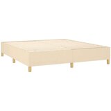  Box spring postelja z vzmetnico LED krem 180x200 cm blago | Shoptok.si