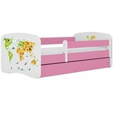 HAPPYKIDS Dječji krevet Dreamy karta 160x80 bez madraca s ladicom Rozičasta | shoptok.hr