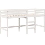 vidaXL Posteljni okvir z lestvijo in streho bel 80x200 cm borovina Cene