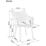  Stolica MONTE - samt tkanina - tamno plava | shoptok.hr