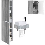  Set namještaja za kupaonicu 3 kom. Siva Sonoma 33 x 34.5 x 160 cm | Shoptok.si