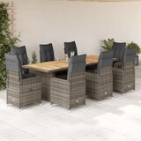 vidaXL 9-dijelni vrtni bistro set od poliratana s jastucima sivi | shoptok.hr