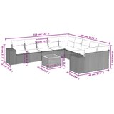  11-dijelni set vrtnih sofa od poliratana s jastucima sivi | shoptok.hr