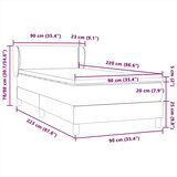 Box Spring krevet s madracem tamnozeleni 90x220 cm baršun | shoptok.hr