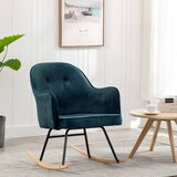  Stolica za ljuljanje plava baršunasta | shoptok.hr
