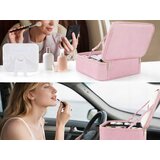  organizator putovanja i ogledalo s LED rasvjetom za make-up roza | shoptok.hr