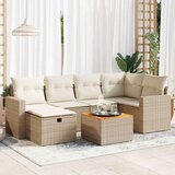 vidaXL 7-dijelni set vrtnih sofa od poliratana s jastucima bež | shoptok.hr