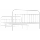  Metalni okvir kreveta uzglavlje i podnožje bijeli 183x213 cm | Eponuda.com