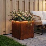  Vrtna posuda za sadnju s LED svjetlom Rđa 40 x 40 x 40 cm | shoptok.hr