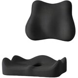 INF Komplet za sedežno blazino za razbremenitev pritiska in ledveno oporo - Ergonomična spominska pena za udobno sedenje Black, (5000327025) Cene