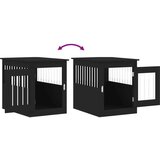 vidaXL Boks za psa črn 55x75x65 cm inženirski les | Shoptok.si
