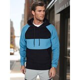 DStreet Bluza męska basic z kapturem w czarno-morskie paski | Shoptok.si