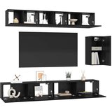  Set TV komoda s ladicama 6 pcs Crni hrast Konstruirano drvo | Eponuda.ba
