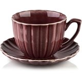 Mondex Skodelica s podstavkom porcelan Affekdesign by Evie 300 ml bordo 1 kos, (5000212023) Cene