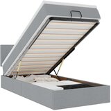 vidaXL Otomanski posteljni okvir z vzmetnico siv 90x190 cm blago | Shoptok.si