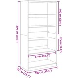  Ormar boja staro drvo 100 x 50 x 200 cm od konstruiranog drva | Eponuda.com