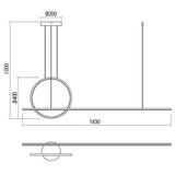  redo 01-1735 - prigušiva led viseća lampa na sajli giotto LED/46W/230V crna | Eponuda.com
