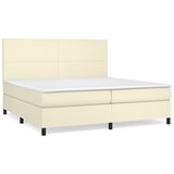  s oprugama i madracem krem 200x200 cm od umjetne kože | shoptok.hr