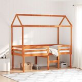  Visoki krevet s krovom voštano smeđi 90x200 cm masivna borovina | shoptok.hr