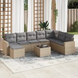 vidaXL 9-dijelni set vrtnih sofa s jastucima bež od poliratana | shoptok.hr