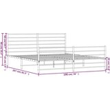 Metalni okvir kreveta uzglavlje i podnožje crni 193x203 cm | shoptok.hr