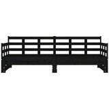  Izvlečna dnevna postelja črna trdna borovina 2x(90x190) cm, (20724982) | Shoptok.si