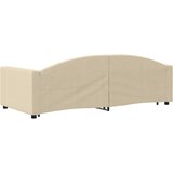  Dnevni krevet na razvlačenje krem 90 x 200 cm od tkanine | shoptok.hr