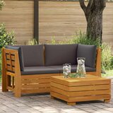  2 Komad Set lounge namještaja za vrt Čvrsto drvo akacije Smeđa | shoptok.hr