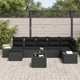  Sjedeća garnitura za vrt 8 kom. Crna poliratan 227 x 62 x 69 cm | Shoptok.si
