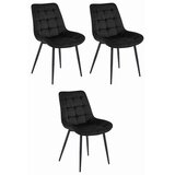  BERA stolica - crni baršun / crne noge x 3 | shoptok.hr