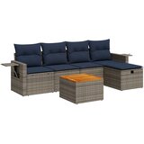  6-dijelni set vrtnih sofa od poliratana s jastucima sivi | shoptok.hr
