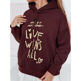 DStreet Bluza damska oversize z kapturem LOVEWILL bordowa | Shoptok.si
