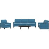 vidaXL 4-dijelni set sofa s jastucima plavi baršunasti | shoptok.hr