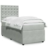  Box spring krevet s madracem svjetlosivi 90x190 cm baršunasti | shoptok.hr