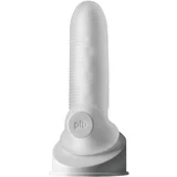 Fat Boy Micro Ribbed - ovoj za penis (15 cm) - mlečno bela