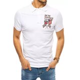 DStreet Polo shirt with embroidery white PX0452 | Shoptok.si