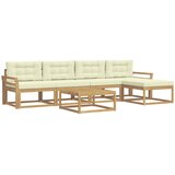  Set vanjskih sofa 6 kom. Bijela i krem Poliester | shoptok.hr