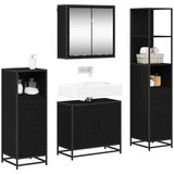 vidaXL Komplet pohištva za kopalnico 4 pcs Črni hrast 65 x 33 x 60 cm | Shoptok.si