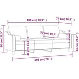  Kavč trosed z okrasnimi blazinami črn 180 cm blago | Shoptok.si