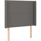 vidaXL Box spring postelja z vzmetnico LED siva 90x200 cm umetno usnje | Shoptok.si