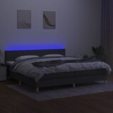  box spring s madracem LED tamnosivi 200x200 cm tkanina | shoptok.hr