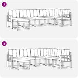  Set vanjskih sofa 7 kom. Bijela i krem Smeđa 306 x 128,5 x 73 cm | shoptok.hr