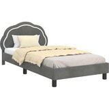  Otroški posteljni okvir z vznožjem Temno siva 80 x 200 cm Žamet, (5000104652) | Shoptok.si
