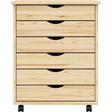  Pokretni ormar s ladicama MOSS Prozirni lak 53 x 39 x 65 5 cm - Smeđa 53 x 39 x 65 5 cm | shoptok.hr