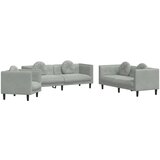 Maison Chic Sedežna garnitura - kavč 3-delna z vzglavniki svetlo siv žamet, (21728930) | Shoptok.si