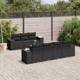  8-dijelni set vrtnih sofa od poliratana s jastucima crni Cijene