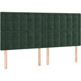 vidaXL Posteljno vzglavje 4 kosa temno zelen 90x5x78/88 cm žamet, (20933402) | Shoptok.si