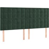 vidaXL Uzglavlje 4 kom tamnozeleni 90x5x78/88 cm baršunasta | shoptok.hr